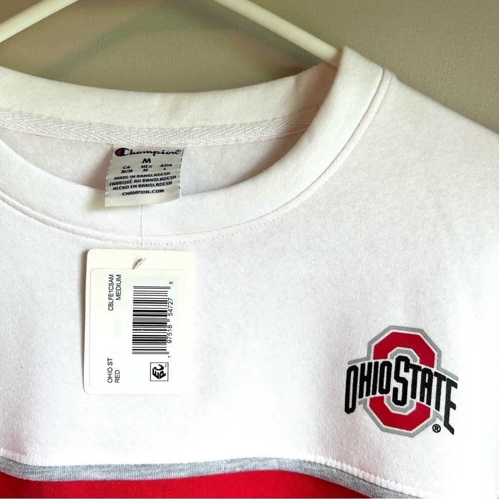 New Champion Women’s Ohio State Buckeyes Red & White Pullover Sweatshirt Sz M - Picture 6 of 16